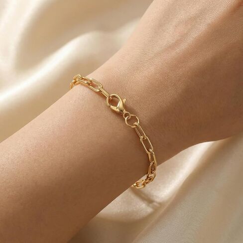 Avxzbef 16.4 Feet Gold Plated Stainless Steel Paperclip Chain Set Gold Plated Chain Lobster Clasp Open Jump Ring for DIY Necklaces Anklets Bracelets in Saudi Arabia