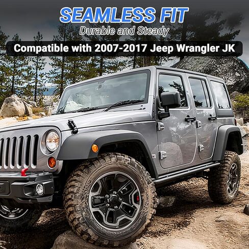 مرآة باب جانبية للركاب من PZ لسيارة جيب رانجلر JK 2007-2017 بديلة للمرآة الأمامية اليمنى مع طي يدوي، أسود in Kuwait