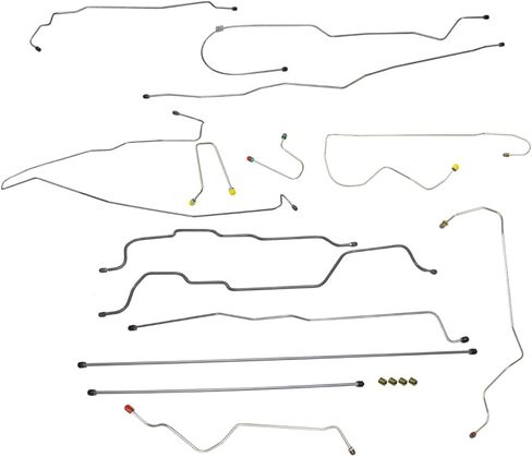 Inline Tube Compatible with 1995-98 Chevrolet GMC Truck 2WD 1500 Std & Ext. Cab Short & Long Bed ABS Complete Brake Line Kit 14pc, Stainless in Saudi Arabia