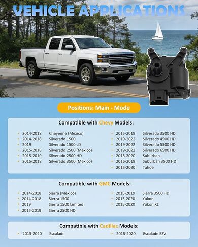 22838102 HVAC Heater Blend Door Actuator Compatible with Chevy 2015-2018 Silverado 1500 2500HD 3500HD Suburban Tahoe GMC Sierra Yukon 2015-2020 Escalade Replaces# 604-705 15-74349 in Saudi Arabia