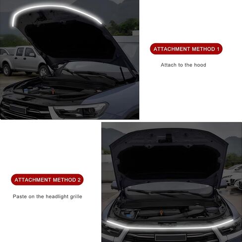Car Hood Light Strip, 59 Inch Flexible LED Daytime Running Light Strip Vehicle Exterior Decor, 12V Waterproof Dynamic Scan Start Up Hoodbeam Kit for Cars Trucks SUVs (White) in Saudi Arabia