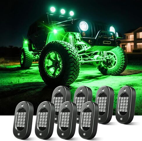 Honalia LED Rock Lights for Trucks 6 pods, RGB Truck Rock Lights with Bluetooth Control, Neon Light Kits for ATV UTV Golf Cart RZR in Saudi Arabia