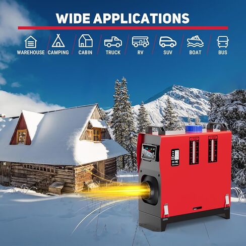 Diesel Heater, 12V 8KW Remote Control & LCD Monitor, All in One with 5L/1.3Gal Fuel Tank, Fast Heating Parking Heater for Car RV Truck Tent Garage Camper in Saudi Arabia