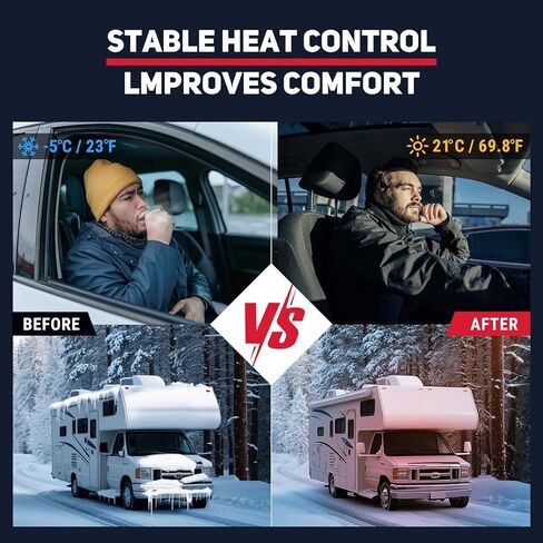 Diesel Heater, 12V 8KW Remote Control & LCD Monitor, All in One with 5L/1.3Gal Fuel Tank, Fast Heating Parking Heater for Car RV Truck Tent Garage Camper in Saudi Arabia