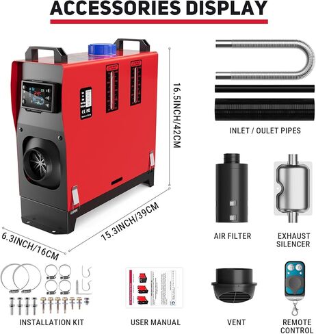 Diesel Heater, 12V 8KW Remote Control & LCD Monitor, All in One with 5L/1.3Gal Fuel Tank, Fast Heating Parking Heater for Car RV Truck Tent Garage Camper in Saudi Arabia