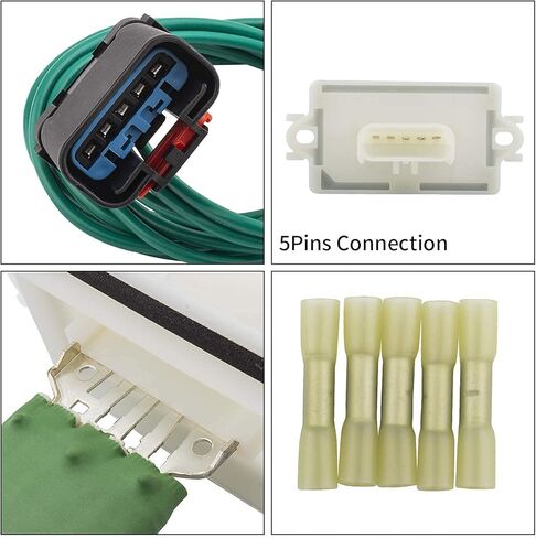 Car Heater Blower Motor Resistor + Plug Wiring Harness for 2007-2009 Chrysler Aspen Dodge Dakota Dodge Durango Replace # 4885635AA 5061575AA in Kuwait