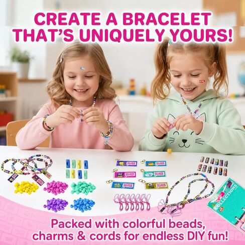 Sticker Bracelet Kit with Collection Book, 240 Mini Stickers Set, Wearable & Shareable Sticker Rolls, Kids Beading Set for Bracelet & Necklace Making, 1000+ Designs (6X Drop) in Saudi Arabia