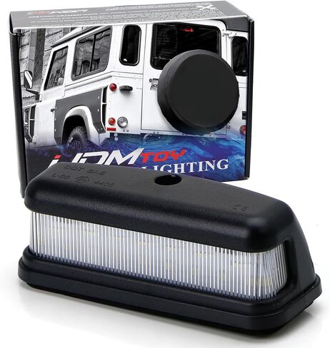 مجموعة إضاءة لوحة ترخيص LED كاملة 3 وات من iJDMTOY OEM-Fit متوافقة مع Land Rover Defender، السلسلة 2A، 3 موديلات، مدعومة بـ 18-SMD Xenon White LED in Kuwait