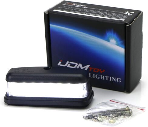 مجموعة إضاءة لوحة ترخيص LED كاملة 3 وات من iJDMTOY OEM-Fit متوافقة مع Land Rover Defender، السلسلة 2A، 3 موديلات، مدعومة بـ 18-SMD Xenon White LED in Kuwait