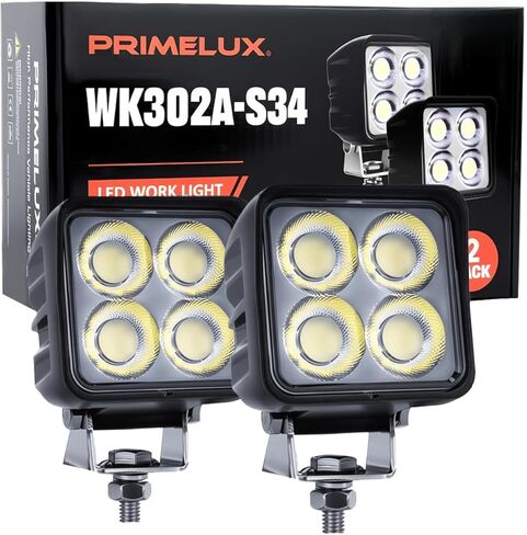 184W 14000LM LED أضواء العمل، 4 بوصة IP68 للماء واسعة الفيضانات شعاع LED جرار ضوء القضبان، 5700K ضوء النهار 12V-24V أضواء العمل LED للشاحنة، ATV، UTV، المزرعة والمركبات على الطرق الوعرة 2 حزمة in Kuwait
