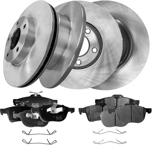 PM Auto Set of 12 Front 278mm-Rear 265mm Brake Disc Rotors-Front D1230 7947 Rear D1095 7874 Ceramic Brake Pad kit Replacement For 2007-2013 Mazda 3 in Kuwait