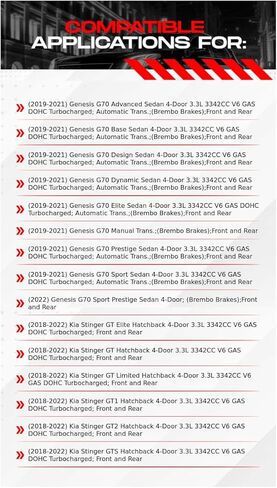 R1 Concepts Front and Rear Brake Kit Fits 2019-2022 Genesis G70; 2018-2022 Kia Stinger| Optimum Oep Brake Pads and Drilled Slotted Brake Rotors| 14.0" Front & 14.3" Rear in Kuwait