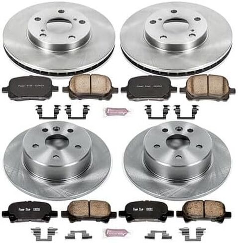 PowerStop Front and Rear Brake Kit for Toyota Avalon 2000-04 - Z17 Ceramic Brake Pads & Disc Rotors Replacement, KOE1063 in Kuwait