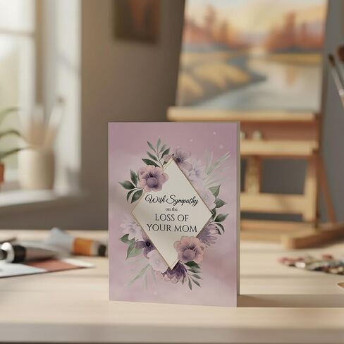 Sympathy Card for Loss of Mom, Loss of Mother – A5 Card with Printed Verse – Premium UK Made Design in Saudi Arabia