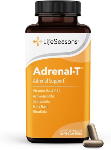 LifeSeasons Adrenal-T - Adrenal Fatigue Support Supplement - Helps Lower Cortisol - Avoid Burnout - Aids Stress Management - Energizing - with Ashwagandha Adaptogens - 60 Capsules in Saudi Arabia