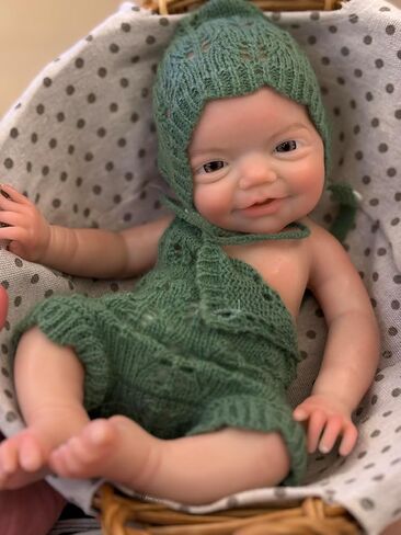 Abenduot 13inch Can Open Mouth Full Body Silicone Baby Dolls Lifelike Silicone Reborn Baby Dolls Boy Anatomically Correct in Saudi Arabia