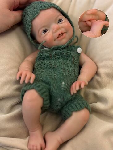 Abenduot 13inch Can Open Mouth Full Body Silicone Baby Dolls Lifelike Silicone Reborn Baby Dolls Boy Anatomically Correct in Saudi Arabia