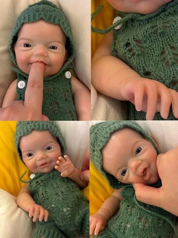 Abenduot 13inch Can Open Mouth Full Body Silicone Baby Dolls Lifelike Silicone Reborn Baby Dolls Boy Anatomically Correct in Saudi Arabia