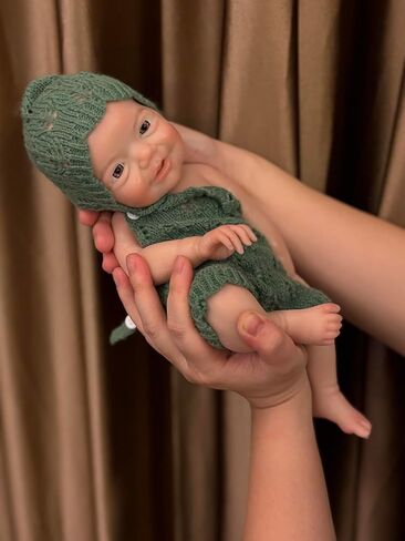 Abenduot 13inch Can Open Mouth Full Body Silicone Baby Dolls Lifelike Silicone Reborn Baby Dolls Boy Anatomically Correct in Saudi Arabia
