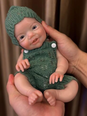 Abenduot 13inch Can Open Mouth Full Body Silicone Baby Dolls Lifelike Silicone Reborn Baby Dolls Boy Anatomically Correct in Saudi Arabia