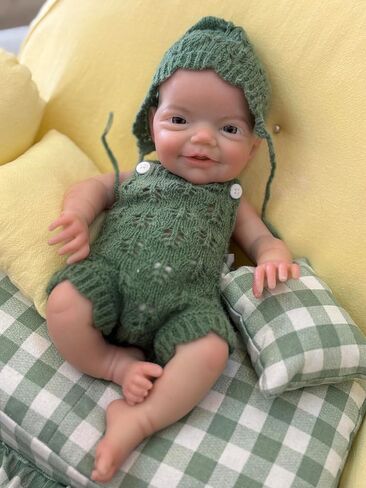 Abenduot 13inch Can Open Mouth Full Body Silicone Baby Dolls Lifelike Silicone Reborn Baby Dolls Boy Anatomically Correct in Saudi Arabia