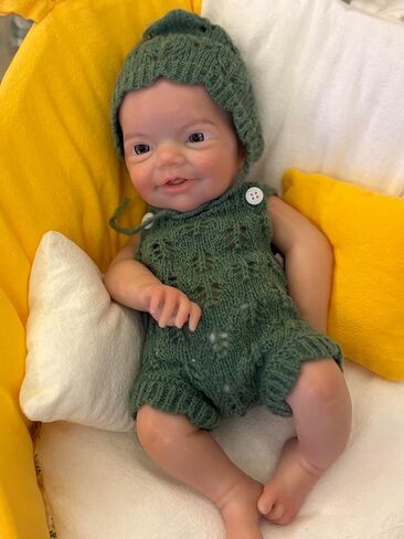 Abenduot 13inch Can Open Mouth Full Body Silicone Baby Dolls Lifelike Silicone Reborn Baby Dolls Boy Anatomically Correct in Saudi Arabia