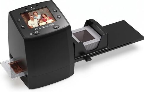 35mm Film & Slide Scanner with 2.4" LCD Screen, Converts 135 Negatives & Slides to Digital JPEG, Quick Slide Mount Feeder & USB Transfer in Kuwait
