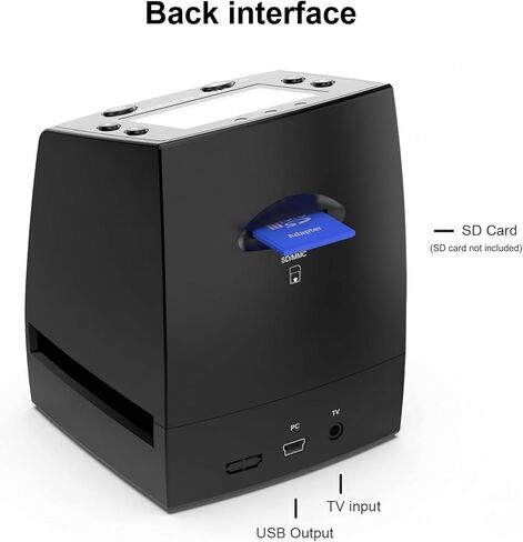 35mm Film & Slide Scanner with 2.4" LCD Screen, Converts 135 Negatives & Slides to Digital JPEG, Quick Slide Mount Feeder & USB Transfer in Kuwait