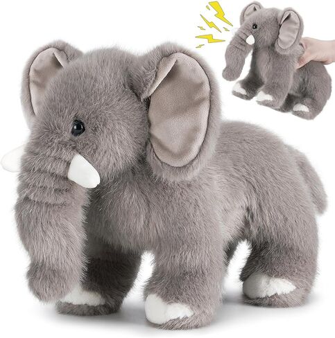 Elephant Plush Stuffed Animal with Multiple Realistic Sounds – Soft Cuddly Toy for Kids & Adults – Fun Gift for Baby Shower, Birthday, Christmas in Saudi Arabia