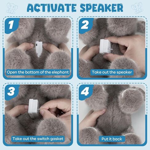 Elephant Plush Stuffed Animal with Multiple Realistic Sounds – Soft Cuddly Toy for Kids & Adults – Fun Gift for Baby Shower, Birthday, Christmas in Saudi Arabia