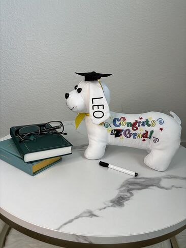 Printualist Personalized Class of 2026 Graduation Dog 12 Inch - Custom Autograph Congratulations Gift Stuffed Animal with Custom Name and Year - Congrats Grad in Saudi Arabia