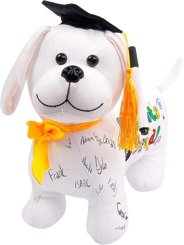 Printualist Personalized Class of 2026 Graduation Dog 12 Inch - Custom Autograph Congratulations Gift Stuffed Animal with Custom Name and Year - Congrats Grad in Saudi Arabia