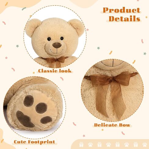 Tezituor Big Teddy Bear Stuffed Animal 39inch - Classic Large Teddy Bear - Brown Large Stuffed Bear Plush Toys for Kid Christmas Birthday - Gift for Girlfriend in Saudi Arabia