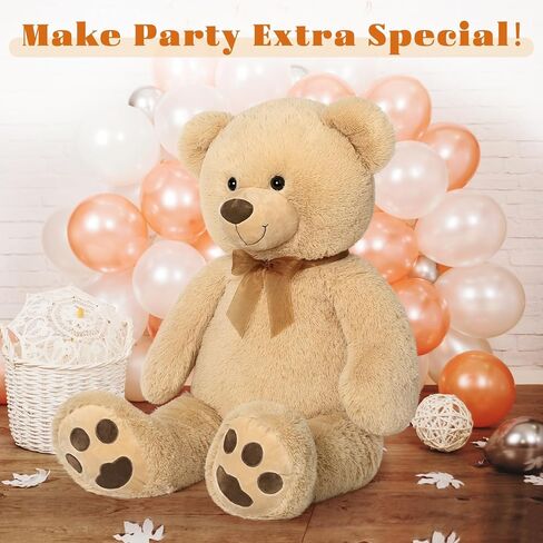 Tezituor Big Teddy Bear Stuffed Animal 39inch - Classic Large Teddy Bear - Brown Large Stuffed Bear Plush Toys for Kid Christmas Birthday - Gift for Girlfriend in Saudi Arabia