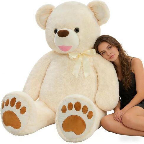 Tezituor Big Teddy Bear Stuffed Animal 39inch - Classic Large Teddy Bear - Brown Large Stuffed Bear Plush Toys for Kid Christmas Birthday - Gift for Girlfriend in Saudi Arabia