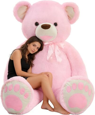 Tezituor Big Teddy Bear Stuffed Animal 39inch - Classic Large Teddy Bear - Brown Large Stuffed Bear Plush Toys for Kid Christmas Birthday - Gift for Girlfriend in Saudi Arabia