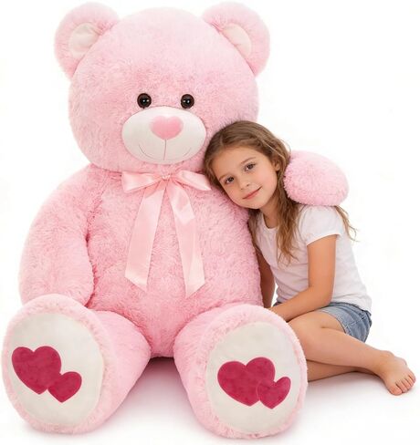 Tezituor Big Teddy Bear Stuffed Animal 39inch - Classic Large Teddy Bear - Brown Large Stuffed Bear Plush Toys for Kid Christmas Birthday - Gift for Girlfriend in Saudi Arabia