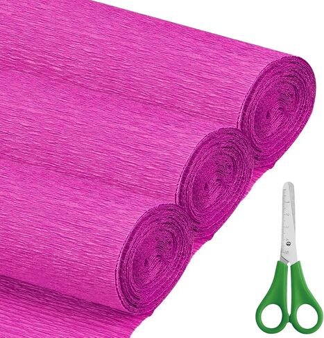 Crepe Paper Roll (17Inch x 8.2ft),3Rolls,Crepe Paper,DIY Gift Color Paper Flowers Set for Mother's Day, Valentine's Day, Birthday and Wedding Decoration Flowers Making (Red) in Saudi Arabia