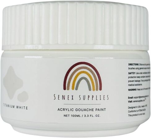 Professional Acrylic Gouache Paint (1pc) · 3.3 Fl Oz · 11 Colors · Non-Toxic · Perfect for Professional Artists and Hobbyists (Titanium White) in Kuwait