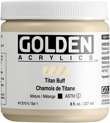 GOLDEN Heavy Body Acrylics, Titan Buff, 8 fl. oz. Jar, Professional Acrylic Paint, Opaque in Kuwait