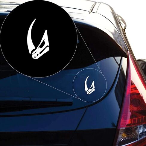 Mudhorn Silhouette Decal Vinyl Sticker Auto Car Truck Wall Laptop | White | 3" x 5.5" in Kuwait