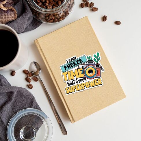 Photographer Sticker 8 Pcs (Large Size) Vinyl Stickers Laptop Waterproof Decal for Car Bumper Photographing Camera Stickers Notebook Luggage Window Birthday Decorations - Size 4 Inches in Saudi Arabia