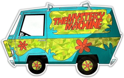 Elektroplate Officially Licensed Scooby-Doo Gang Mystery Machine Reflective Decal (3.5" x 3.8") | Premium Auto-grade All Weather Vinyl Sticker for Car, Water Bottle, Tablet, Phone & more | Made in USA in Kuwait