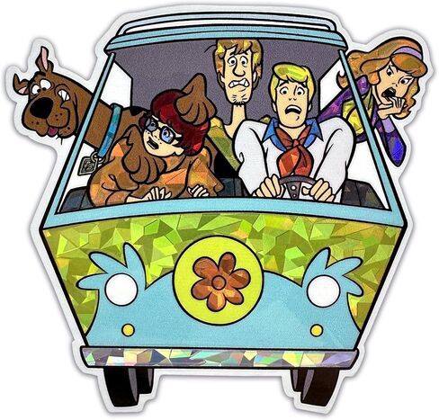Elektroplate Officially Licensed Scooby-Doo Gang Mystery Machine Reflective Decal (3.5" x 3.8") | Premium Auto-grade All Weather Vinyl Sticker for Car, Water Bottle, Tablet, Phone & more | Made in USA in Kuwait