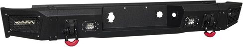 Front and Rear Bumper Upgraded Texture Black Compatible with 2007-2013 GMC Sierra 1500 w/Winch Plate & Sensor Mounting Hole & D-Ring & LED Aluminum Lights in Saudi Arabia
