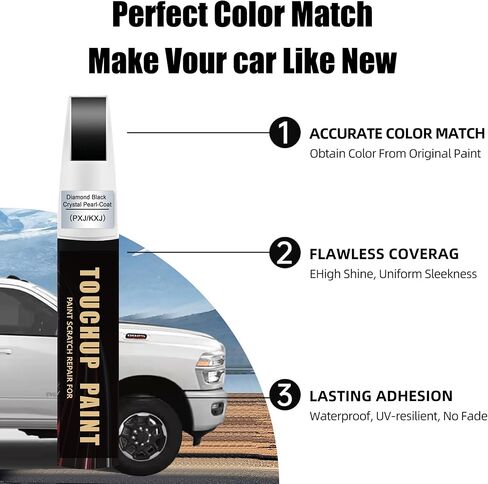 Diamond Black Crystal Pearl-Coat(PXJ/KXJ) Car Paint Touch Up Pen for Dodge,2-In-1 Color Accurate Touch Up Car Scratch Repair Paint Match Dodge Series Automotive Scratch Remover for Nicks&Chips Repair in Saudi Arabia