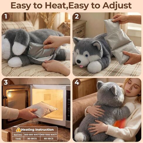 Mewaii Weighted Stuffed Animals with Microwavable Heating Pad - 5 lbs Adjustable, Heatable & Coolable Dog Stuffed Animal for Realistic Hug, Removable Inner Pad, Plush Gifts for Adults & Kids(23 Inch) in Saudi Arabia