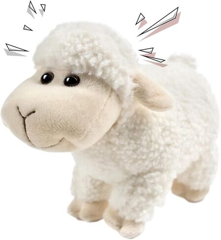 Tiny Heart Screaming Sheep Toy Stuffed Animal with Sound Interactive Baby Lamb Plush Cute Soft Makes Funny Sounds Liven Up Atmosphere Party Gift for Friends Coworkers (White Standing) in Saudi Arabia