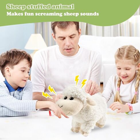 Tiny Heart Screaming Sheep Toy Stuffed Animal with Sound Interactive Baby Lamb Plush Cute Soft Makes Funny Sounds Liven Up Atmosphere Party Gift for Friends Coworkers (White Standing) in Saudi Arabia