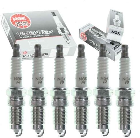 6 pc NGK V-Power Spark Plugs compatible with Ford F-150 4.2L V6 2003-2007 in Kuwait